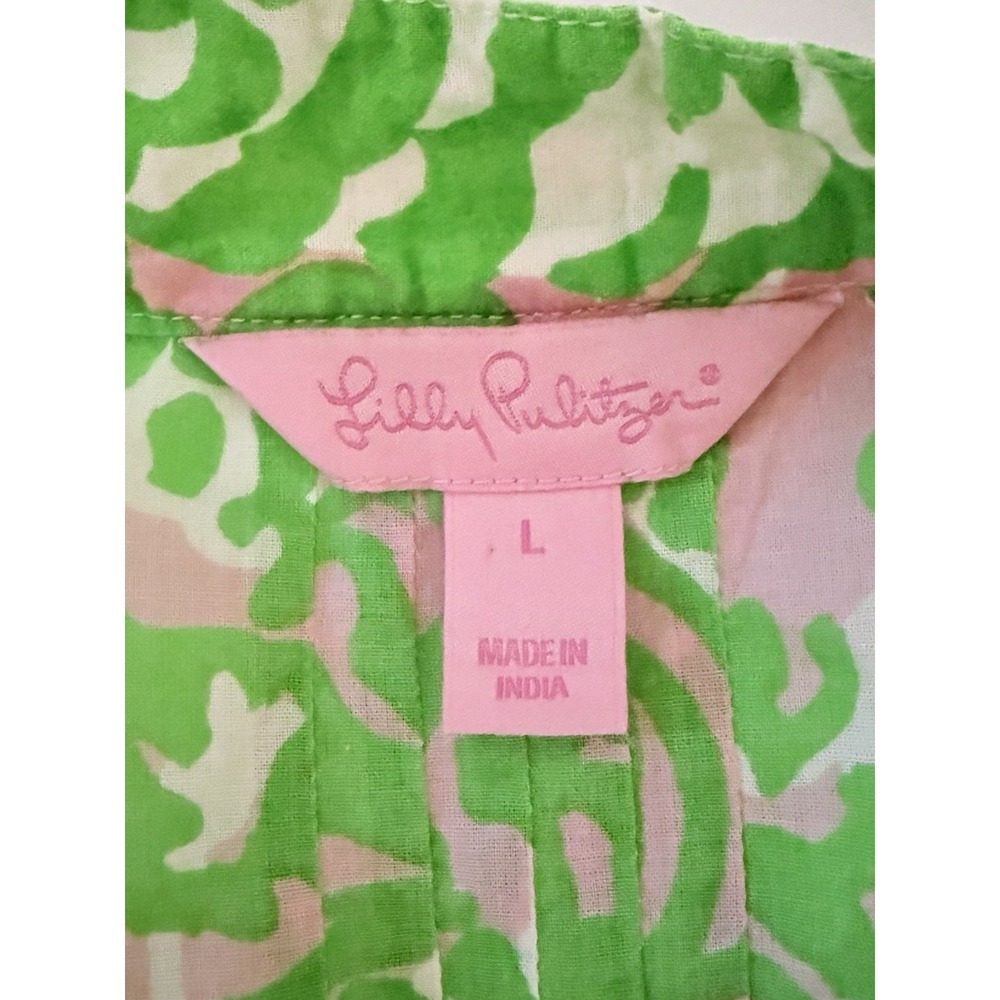 Lilly Pulitzer Sarasota Beaded Pintuck Tunic Top Large Resort Vacation Beach - Picture 8 of 16
